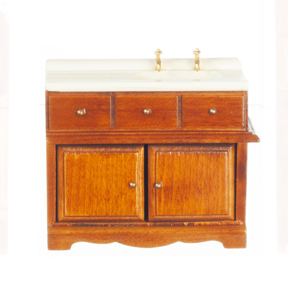 OakridgeStores.com | Aztec - Kitchen Sink, Walnut - 1:12 Scale Dollhouse Miniature - T6555 717425665553