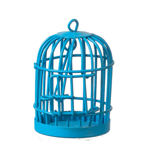 OakridgeStores.com | Aztec - Round Birdcage - Blue - 1" Scale Dollhouse Miniature - ZC752BL