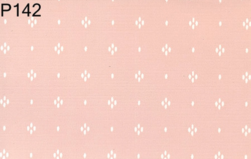 OakridgeStores.com | BH Miniatures - Prepasted Wallpaper - White Print on Peach, 3 Pieces - 1" Scale Dollhouse Miniature - 142