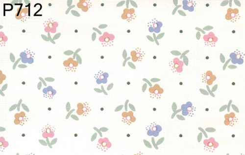 OakridgeStores.com | BH Miniatures - Prepasted Wallpaper - Blossoms - Set of 3 - 1:12 Scale Dollhouse Miniature - 712