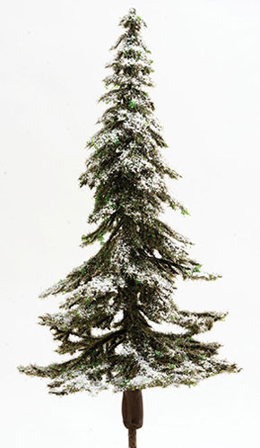 OakridgeStores.com | Creative Accents - Snow Covered Appalachian Green Spruce Tree on Spike, 8 Inches - 1:12 Scale Dollhouse Miniature - 8001 783970803313