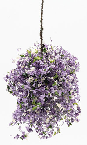 OakridgeStores.com | Creative Accents - CABL - Hanging Basket Purple Petunia Large - 1:12 Scale Dollhouse Miniature Plant - HBL33 783970803368