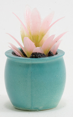 OakridgeStores.com | Creative Accents - Pink Plant in Turquoise Pot - Potted Plant - 1:12 Scale Dollhouse Miniature - PP5 783970803207