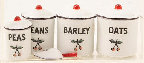 OakridgeStores.com | Carrudus - Kitchen Canister Set with Scoop - 1" Scale Dollhouse Miniature - 1570