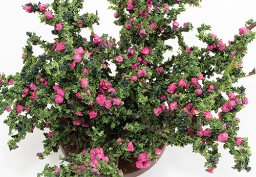 OakridgeStores.com | Carrudus - Rose Bush, Large, Hot Pink - 1" Scale Dollhouse Miniature Plant - BLHP 783970803252