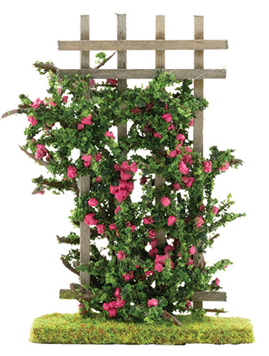 OakridgeStores.com | Carrudus - Rose Trellis - Hot Pink - 1" Scale Dollhouse Miniature - THP 783970803245
