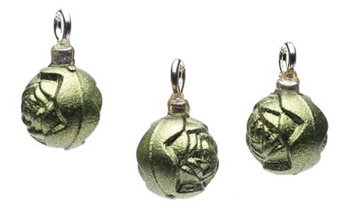 OakridgeStores.com | Creative Little Details - Green Rose Ornament, Pkg. 3 - Holiday Ornament Set of 3 - 1:12 Scale Dollhouse Miniature - 2144