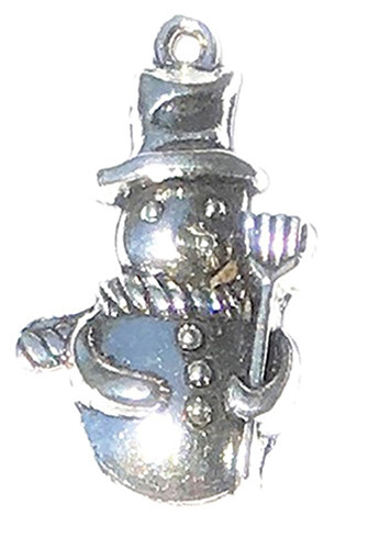 OakridgeStores.com | Creative Little Details - Round Snowman Ornament - Silver, 1 pc - 1:12 Scale Dollhouse Miniature - 217