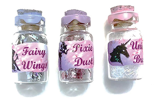 OakridgeStores.com | Creative Little Details - Set of Fairy Jars - Glass - Pkg of 3 - 1" Scale Dollhouse Miniature - 627