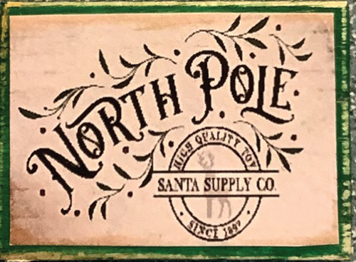 OakridgeStores.com | Creative Little Details - Decor Board Sign - North Pole Wood Sign - 1:12 Scale Dollhouse Miniature - 909