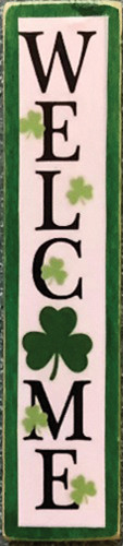 OakridgeStores.com | Creative Little Details - Porch Board Sign - Shamrock Welcome - 1:12 Scale Dollhouse Miniature - 918