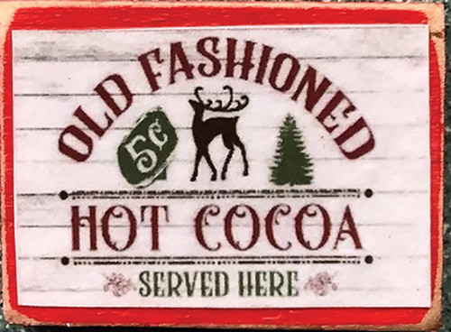 OakridgeStores.com | Creative Little Details - Decor Board Sign - Hot Cocoa - 1" Scale Dollhouse Miniature - 928