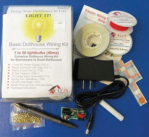 OakridgeStores.com | Creative Reproductions 2 Scale - Basic Dollhouse Wiring Kit w/ 1A DC Power Supply - 1" Scale Dollhouse Miniature - 001