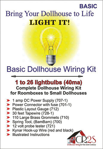 OakridgeStores.com | Creative Reproductions 2 Scale - Basic Dollhouse Wiring Kit w/ 1A DC Power Supply - 1" Scale Dollhouse Miniature - 001