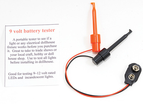 OakridgeStores.com | Creative Reproductions 2 Scale - 9 Volt Tester with Lead Clips - 1:12 Scale Dollhouse Miniature - 719