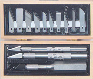 OakridgeStores.com | Excel - Craftsman Hobby Knife Set - Wooden Box - 1 inch Scale Miniature - 44283 098171442835