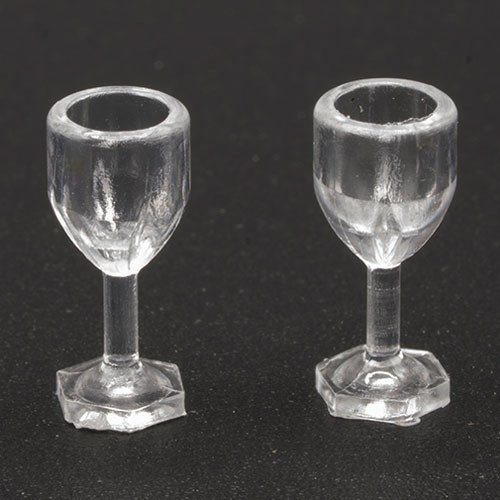 OakridgeStores.com | International Miniatures - Empty Wine Glasses - 2pc Tableware - 1 Scale Dollhouse Miniature - 65041 731851650419