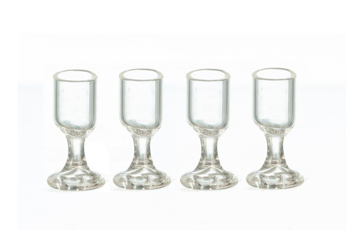 OakridgeStores.com | International Miniatures - Glass Stemware, 4 Piece Set - 1" Scale Dollhouse Miniature - 65359 731851653595
