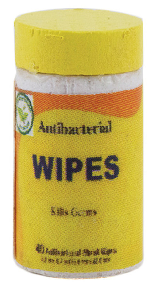 OakridgeStores.com | International Miniatures - Bottle of Disinfectant Wipes - 1:12 Scale Dollhouse Miniature - 65686 731851656862