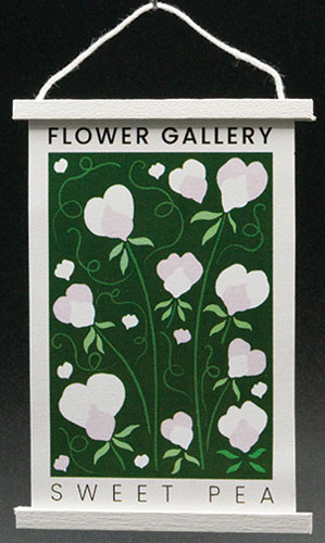 OakridgeStores.com | KC Pictures - Sweet Pea Hanging Poster - 1:12 Scale Dollhouse Miniature - FG11