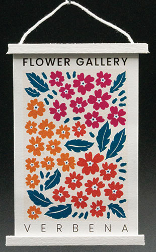 OakridgeStores.com | KC Pictures - Verbena Hanging Poster - Wall Picture - 1" Scale Dollhouse Miniature - FG7