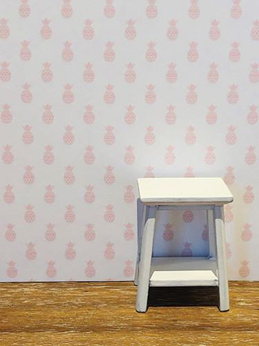 OakridgeStores.com | KC Pictures - Pink Pineapples Wallpaper - 3 Piece Set - 1:12 Scale Dollhouse Miniature - KD44