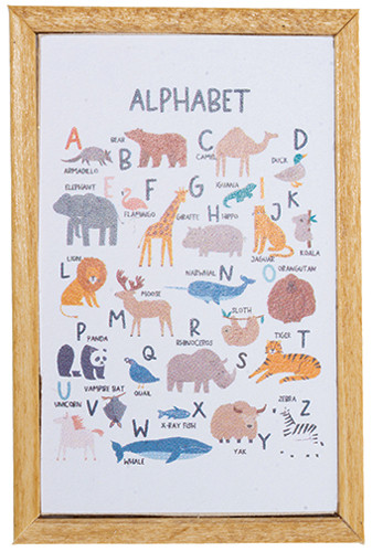 OakridgeStores.com | KC Pictures - Alphabet with Animals Picture - 1 Scale Dollhouse Miniature - KF62