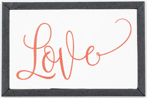 OakridgeStores.com | KC Pictures - Love Pictures, Black Frame - Framed Wall Decor - 1:12 Scale Dollhouse Miniature - VL3BLK