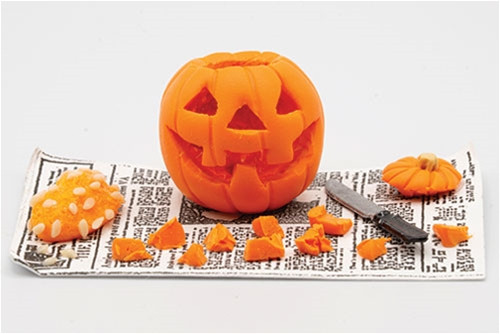 OakridgeStores.com | LA Artisan Miniatures - LA - Jack O Lantern on Paper - Halloween - 1" Scale Dollhouse Miniature - 100
