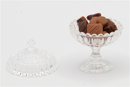 OakridgeStores.com | LA Artisan Miniatures - Chocolate Candy in Dish - 1" Scale Dollhouse Miniature Food - 114