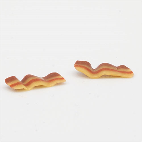 OakridgeStores.com | LA Artisan Miniatures - Bacon Strips, 2 Pieces - 1" Scale Dollhouse Miniature Food - 117