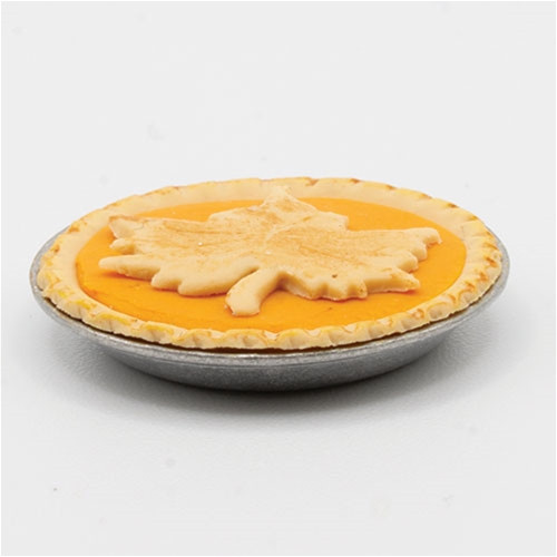 OakridgeStores.com | LA Artisan Miniatures - Pumpkin Pie with Leaf Design - 1:12 Scale Dollhouse Miniature Food - 128