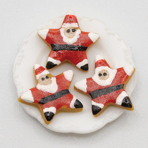OakridgeStores.com | LA Artisan Miniatures - Santa Cookies on Plate - 1:12 Scale Dollhouse Miniature Food - 129