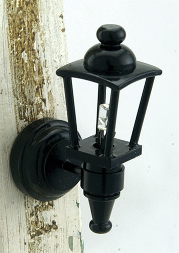 OakridgeStores.com | Miniature House - LED Battery Coach Light with Wand, Black - 1:12 Scale Dollhouse Miniature - 52022BK 783970990051