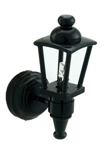 OakridgeStores.com | Miniature House - LED Battery Coach Light with Wand, Black - 1:12 Scale Dollhouse Miniature - 52022BK 783970990051