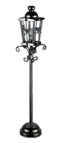 OakridgeStores.com | Miniature House - LED Battery Lantern Style Lamp Post with Wand, Black - 1:12 Scale Dollhouse Miniature - 53017 783970530172
