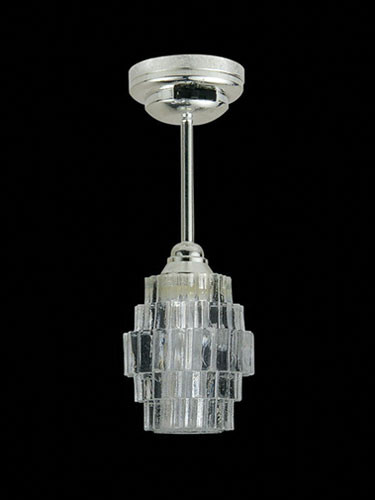 OakridgeStores.com | Miniature House - LED Modern Deco Art Ceiling Light w/ Wand, Silver - 1:12 Scale Dollhouse Miniature - 54046 783970540461