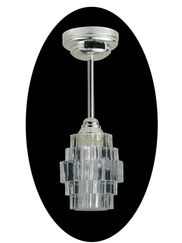 OakridgeStores.com | Miniature House - LED Modern Deco Art Ceiling Light w/ Wand, Silver - 1:12 Scale Dollhouse Miniature - 54046 783970540461