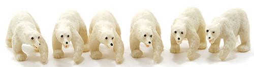 OakridgeStores.com | Multi Minis - Polar Bear - Animal Figures, Set of 6 - 1" Scale Dollhouse Miniature - 6021 749939622265
