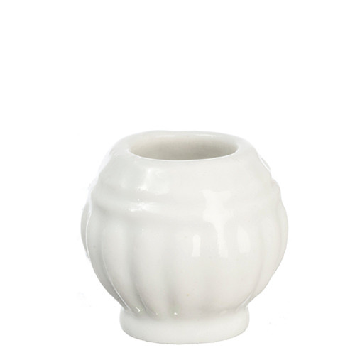 OakridgeStores.com | New Creations - Small White Porcelain Jardiniere - Planter Vase - 1 Scale Dollhouse Miniature - RVX02-1