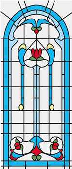 OakridgeStores.com | Simulated Leadlight - Simulated Stained Glass Fits CLA75042/HW5042 - 1:12 Scale Dollhouse Miniature - 02 731851000023