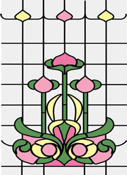 OakridgeStores.com | Simulated Leadlight - SLIM - Simulated Stained Glass Panel - Fits CLA76018/HW6018 - 1" Scale Dollhouse Miniature - 07 731851000078