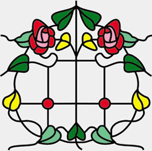 OakridgeStores.com | Simulated Leadlight - Simulated Stained Glass Insert - Fits CLA75052/HW5052 - 1:12 Scale Dollhouse Miniature - 21 731851000214