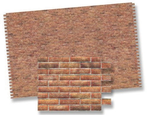 OakridgeStores.com | World Miniatures - Modern Brick Wall Sheet - 1:24 Scale Dollhouse Miniature Building Material - 24977