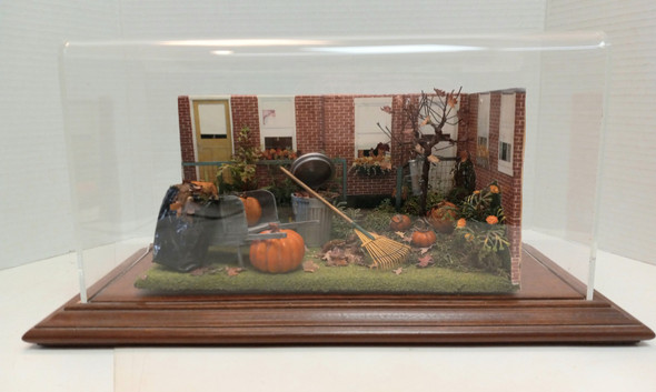 RESALE SHOP - VTG Handmade 1:12 Pumpkin Patch Dollhouse Diorama - BABE-PUMPKINPATCH-NS5761