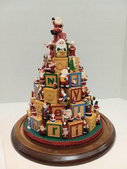 RESALE SHOP - VTG Handmade 1:12 Santa Block Tower Dollhouse Diorama - BABE-SANTABLOCKTOWER-NS5764