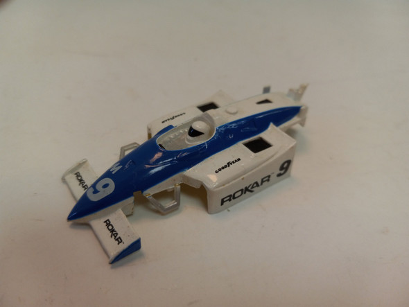 RESALE SHOP - ROKAR Indycar HO Scale Slot Car Body White And Blue #9 - SHGU-058-LN5451
