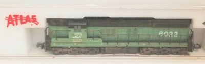 RESALE SHOP - Atlas N scale EMD SD 7 #4516 Burlington Northern Road #6022 - tested - SHGU-4516-U5348