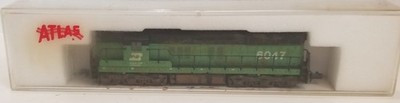 RESALE SHOP - Atlas N Scale EMD SD 7 #4517 Burlington Northern Road #6047 - tested - SHGU-4517-U5345