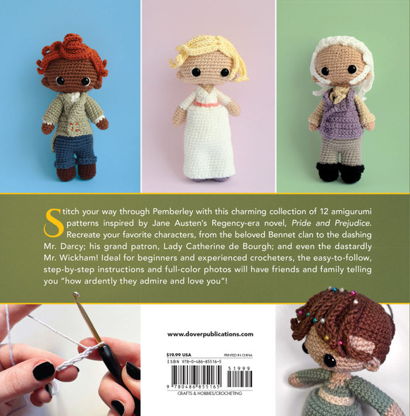 OakridgeStores.com | Dover - 12 Austen Characters To Crochet - Pride & Prejudice Amigurumi - Crochet Pattern Book - 9780486855165